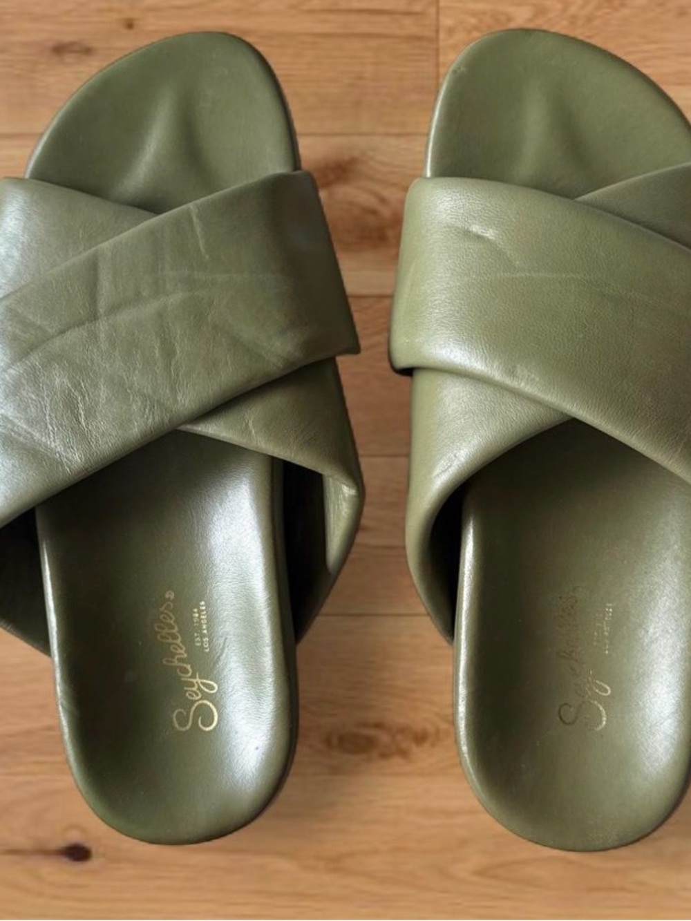 Seychelles Olive Crossover Slide Sandals
